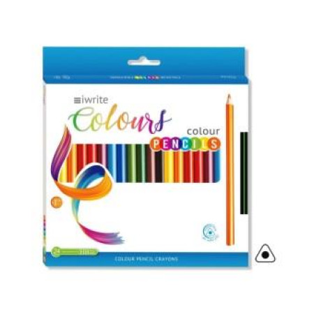 iWRITE COLOURS Colouring Pencils 24 + 1 HB Grphite Pencil