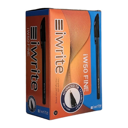 iWrite Tri-Grip Ballpoint Pen FINE BLACK - Box 50s