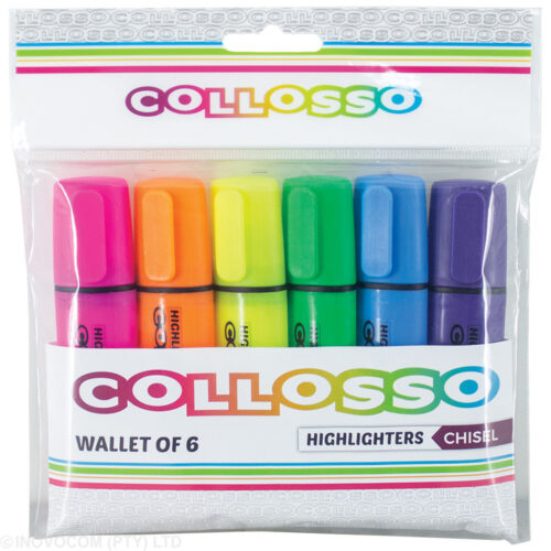 Collosso Highlighter Wallet 6 Assorted