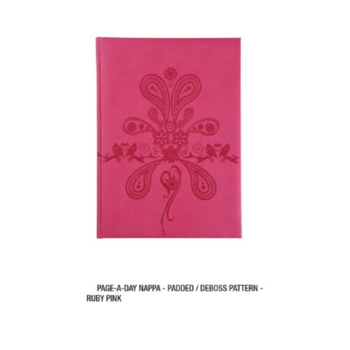 A5 Diary Page A Day Nappa 2027 Ruby Pink